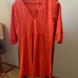 Mango Bright Orange V-Neck Tunic